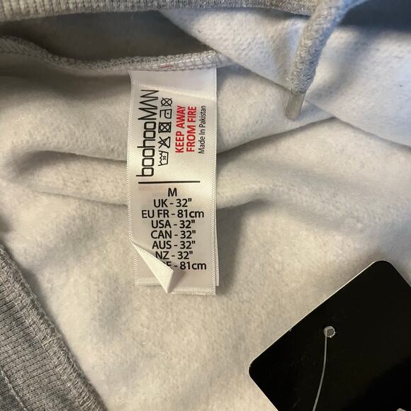 Boohoo Man Basic Skinny Fit Fleece Jogger in Grey Size Medium - Picture 6 of 7